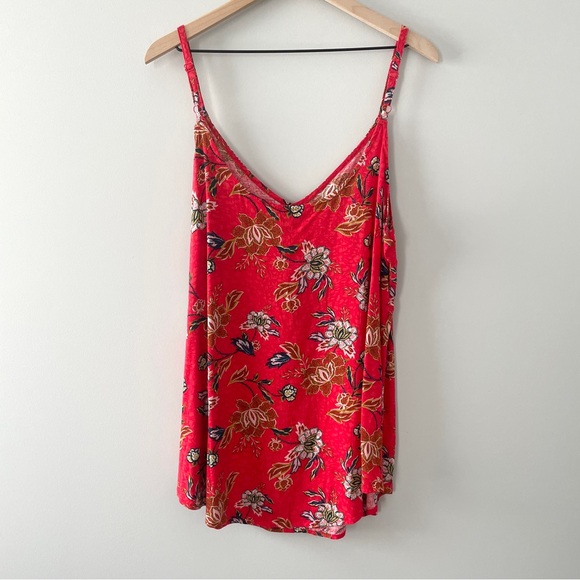 ❤️ NWT Torrid Ava Rayon Slub Cami Dressy Tank Red Floral Sleeveless 2X - Picture 3 of 4